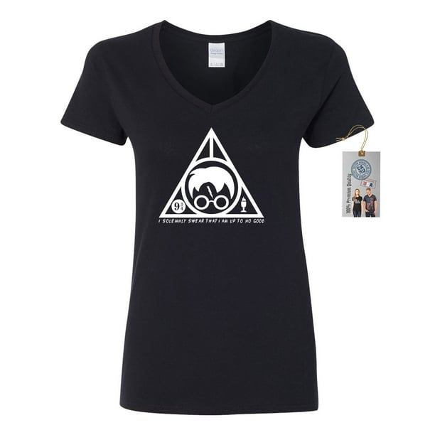 Disney Harry Potter Solemnly Swear Adult Junior Fashion Top Black